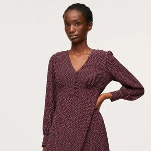 Mango Floral Print Midi Dress